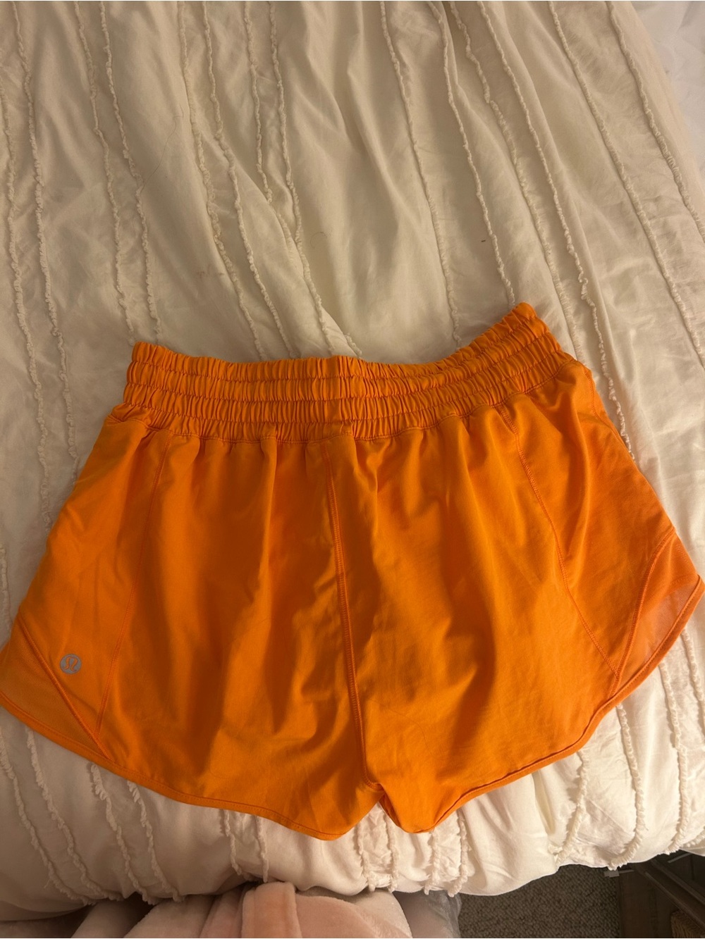 lululemon athletica Women's Bright Orange Running Shorts - Picture 2 of 4